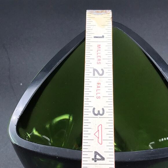 Vintage Mid-Century Modern Kronos Art Crystal Green Glass Vase Made in Poland - Picture 8 of 8